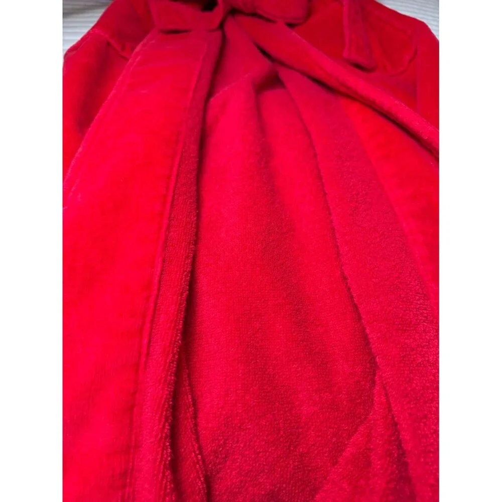 Vintage Victoria's Secret Red Terry Cloth Bathrobe M Heavyweight Spa Luxury